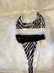 We or Wild Hi-Kini Swim set- Zebra