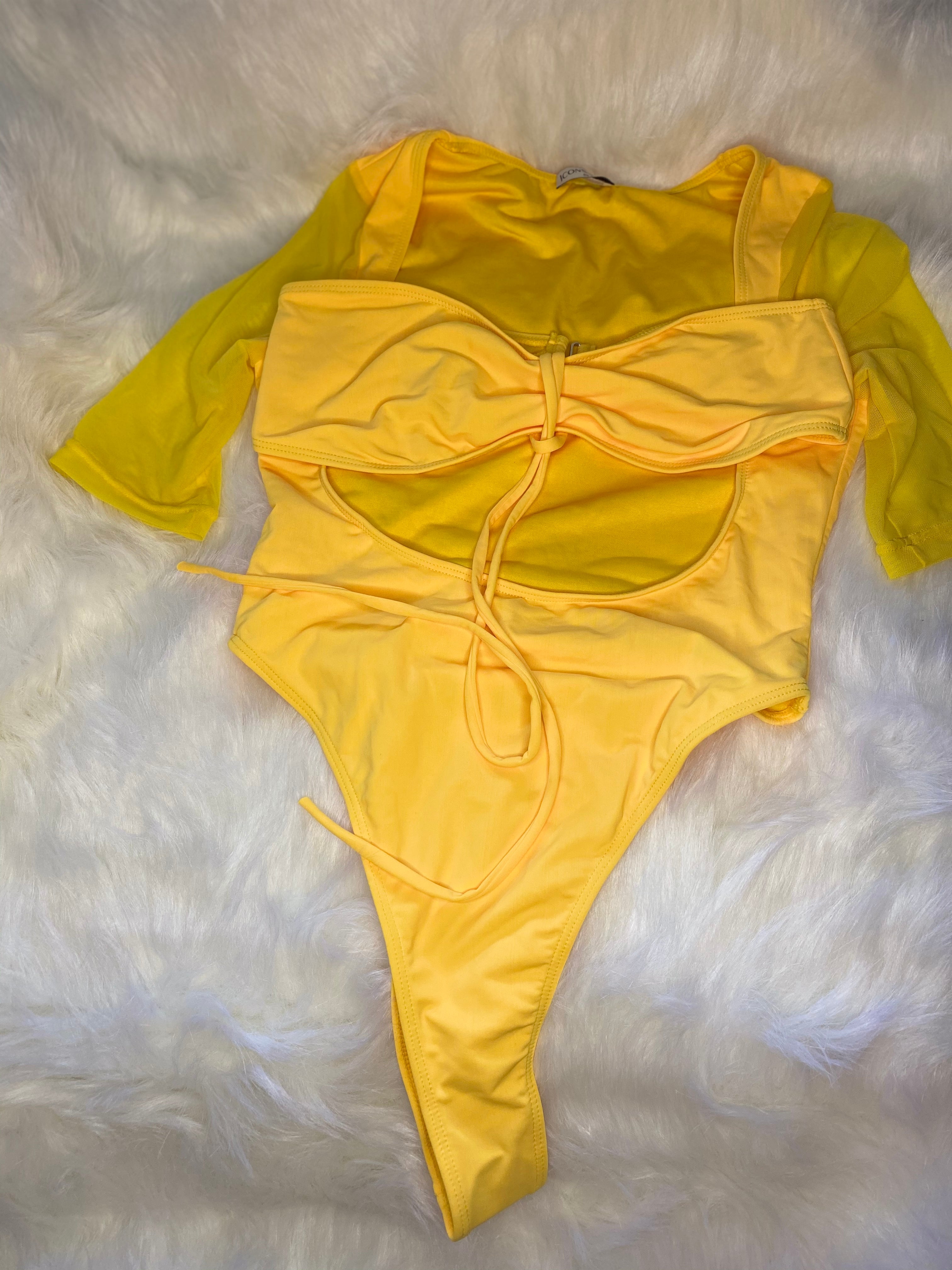 So Deep Two Piece Monokini- Yellow